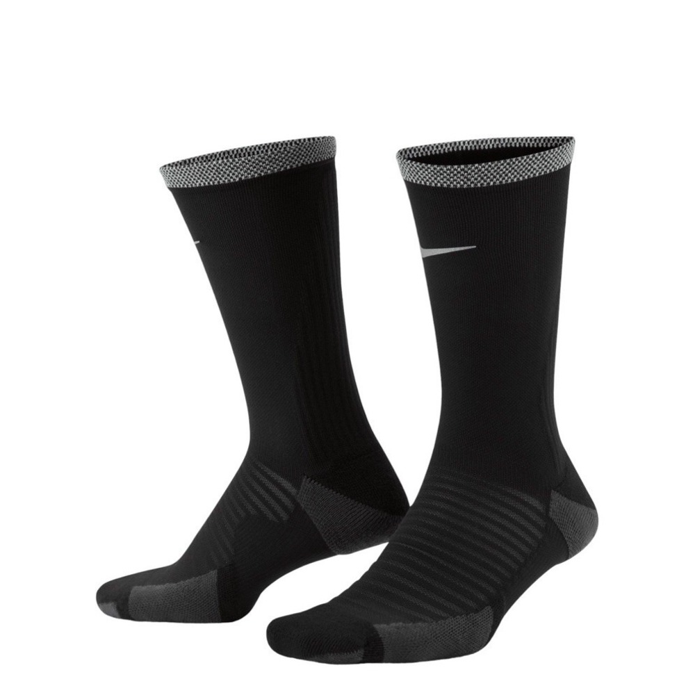 Nike Spark DriFit Cushioned Crew Running Socks Black CU7200-010 Mens 8-9.5